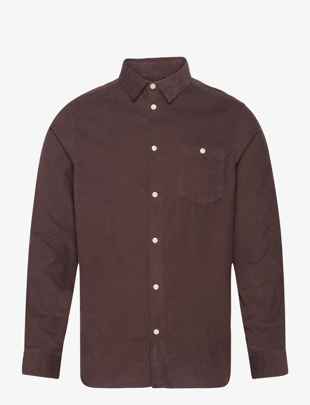 Knowledge Cotton Apparel - Regular fit corduroy shirt - GOTS/V - basic krekli - chocolate plum - 0
