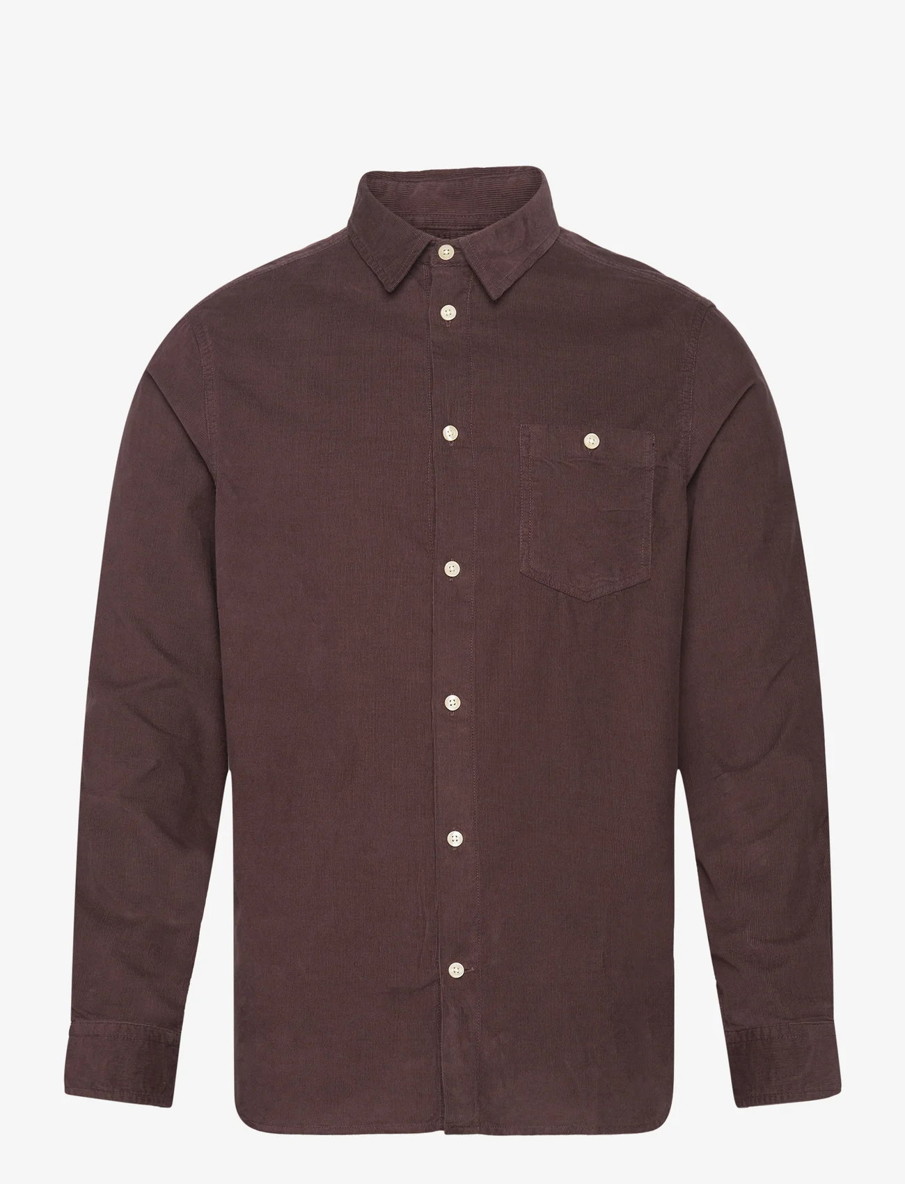 Knowledge Cotton Apparel - Regular fit corduroy shirt - GOTS/V - basic skjorter - chocolate plum - 0