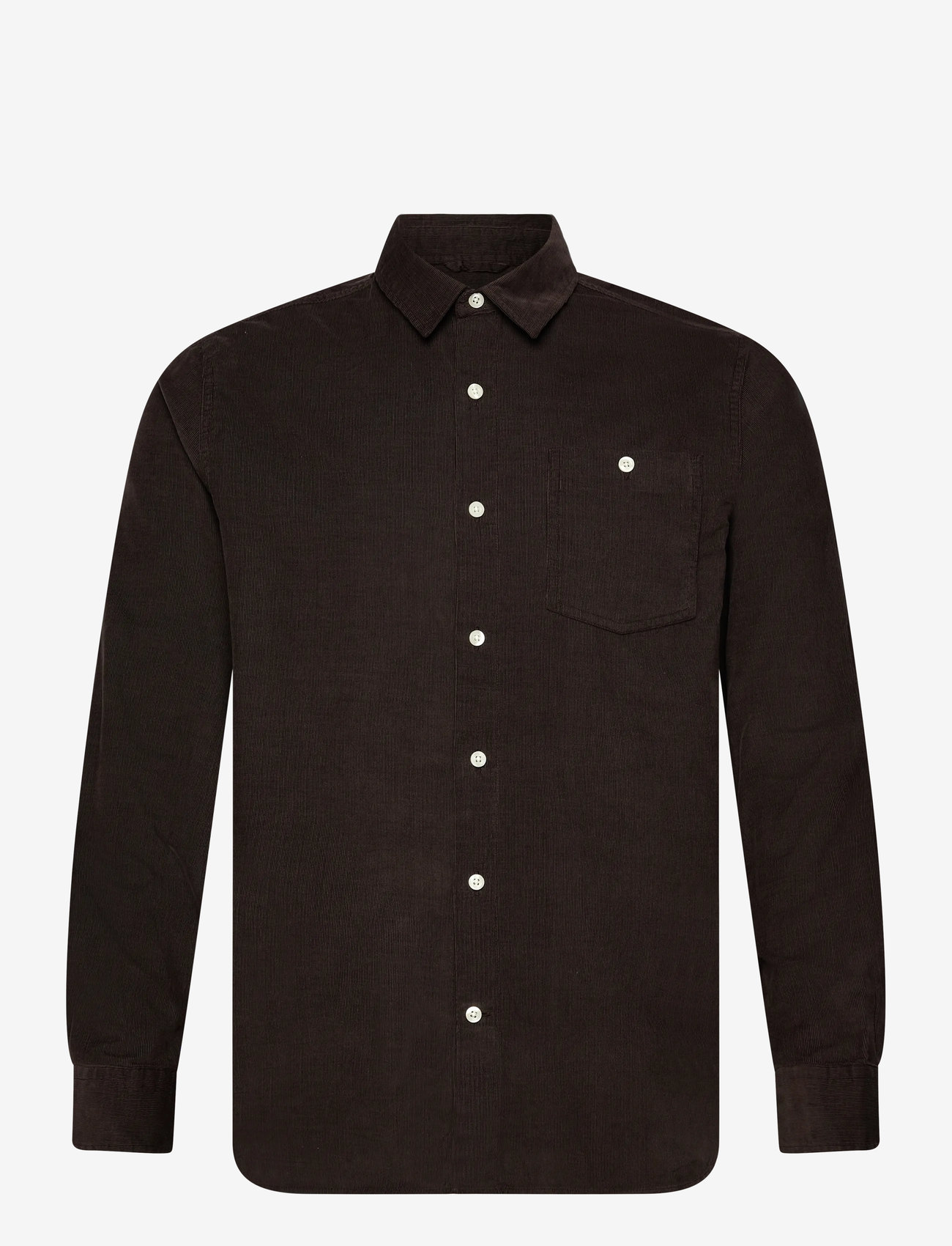 Knowledge Cotton Apparel - Organic Cotton Corduroy Shirt GOTS - manchesterskjortor - chocolate torte - 0