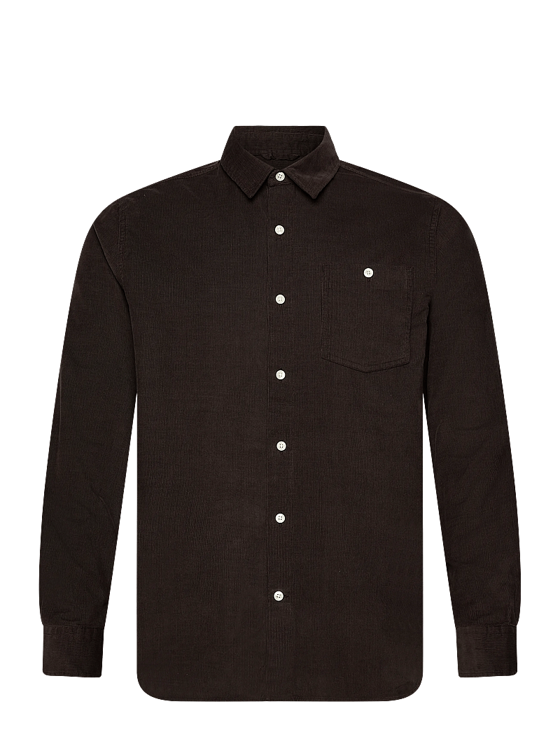Knowledge Cotton Apparel - Organic Cotton Corduroy Shirt GOTS - manchesterskjortor - chocolate torte - 0