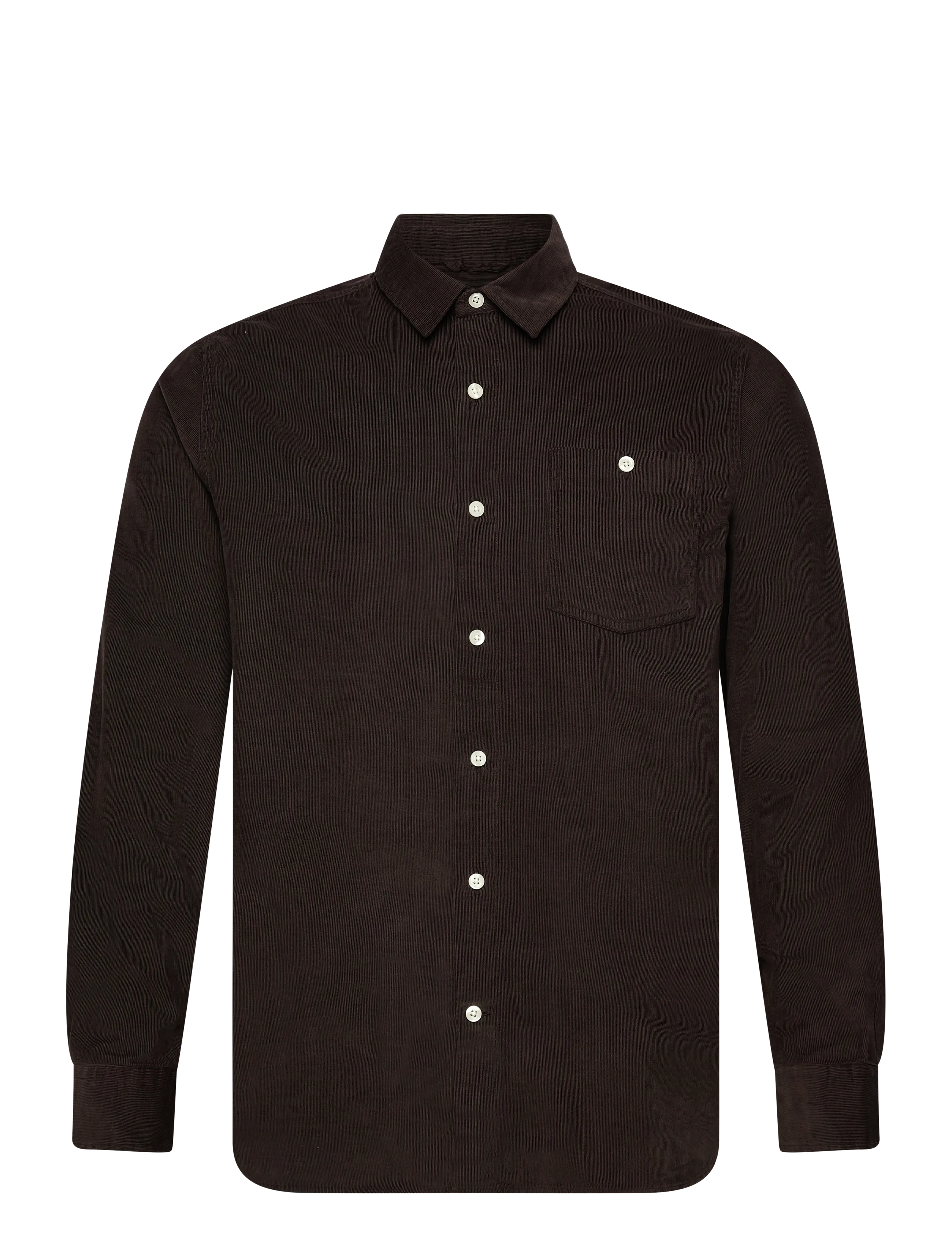 Knowledge Cotton Apparel Dune regular corduroy shirt - Skjorter - CHOCOLATE TORTE / brown