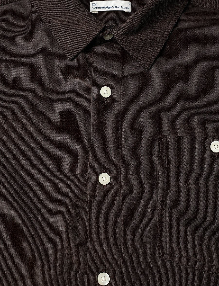 Knowledge Cotton Apparel - Dune regular corduroy shirt - cordhemden - chocolate torte - 2