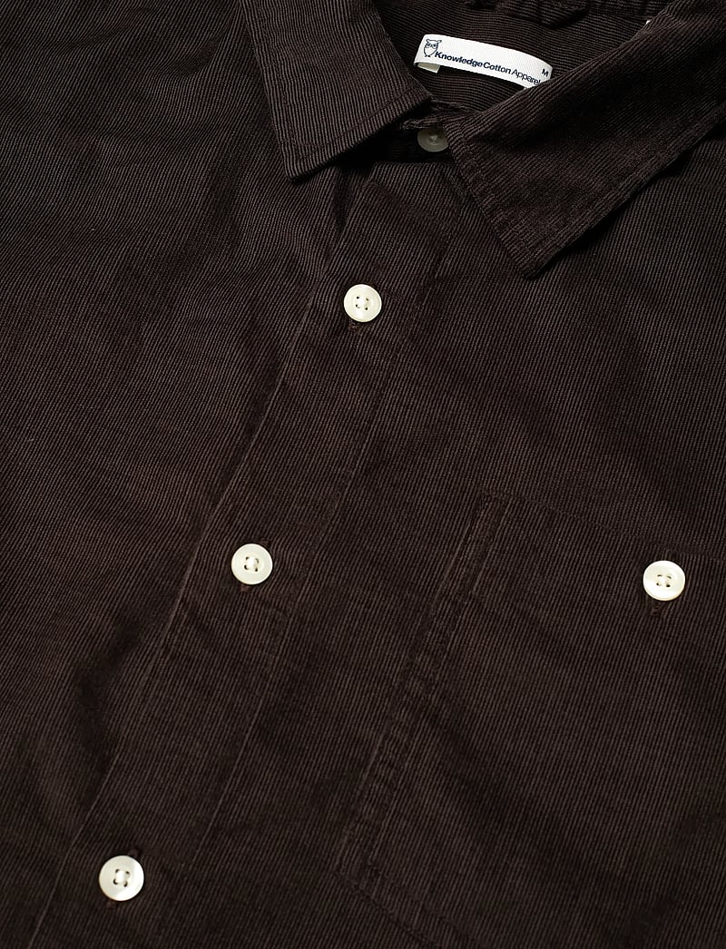 Knowledge Cotton Apparel - Organic Cotton Corduroy Shirt GOTS - manchesterskjortor - chocolate torte - 3