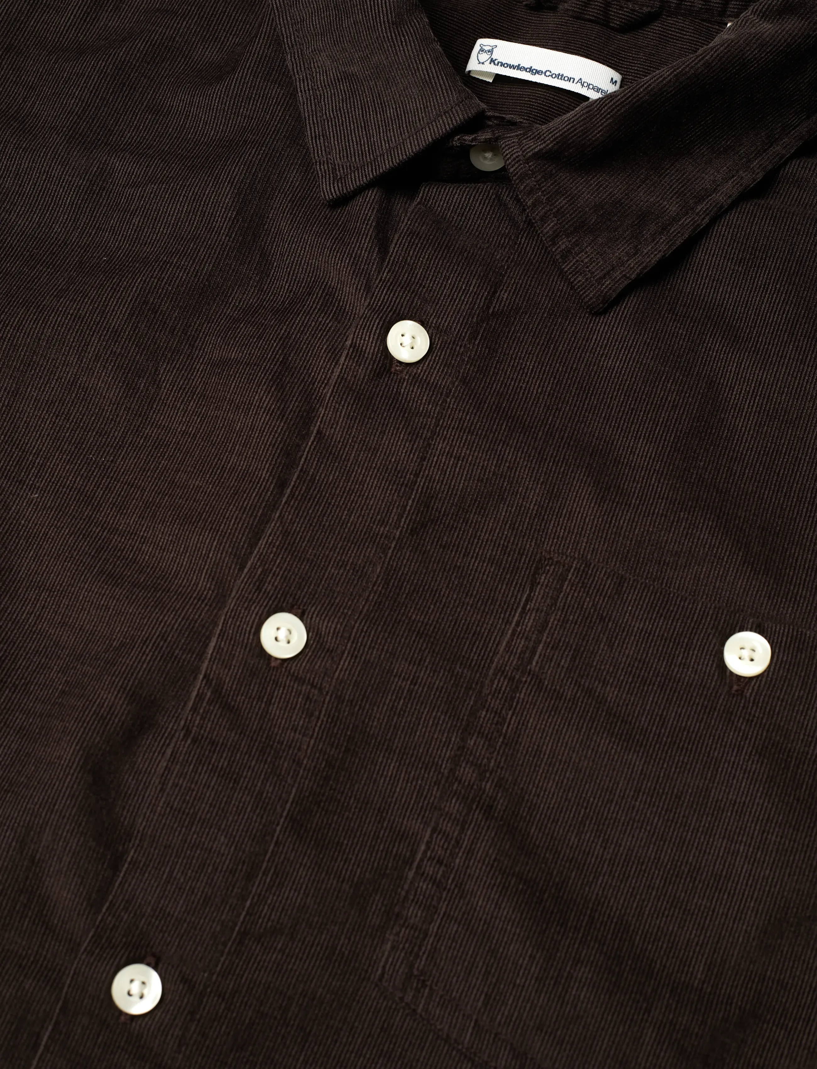 Knowledge Cotton Apparel - Dune regular corduroy shirt - cordhemden - chocolate torte - 3