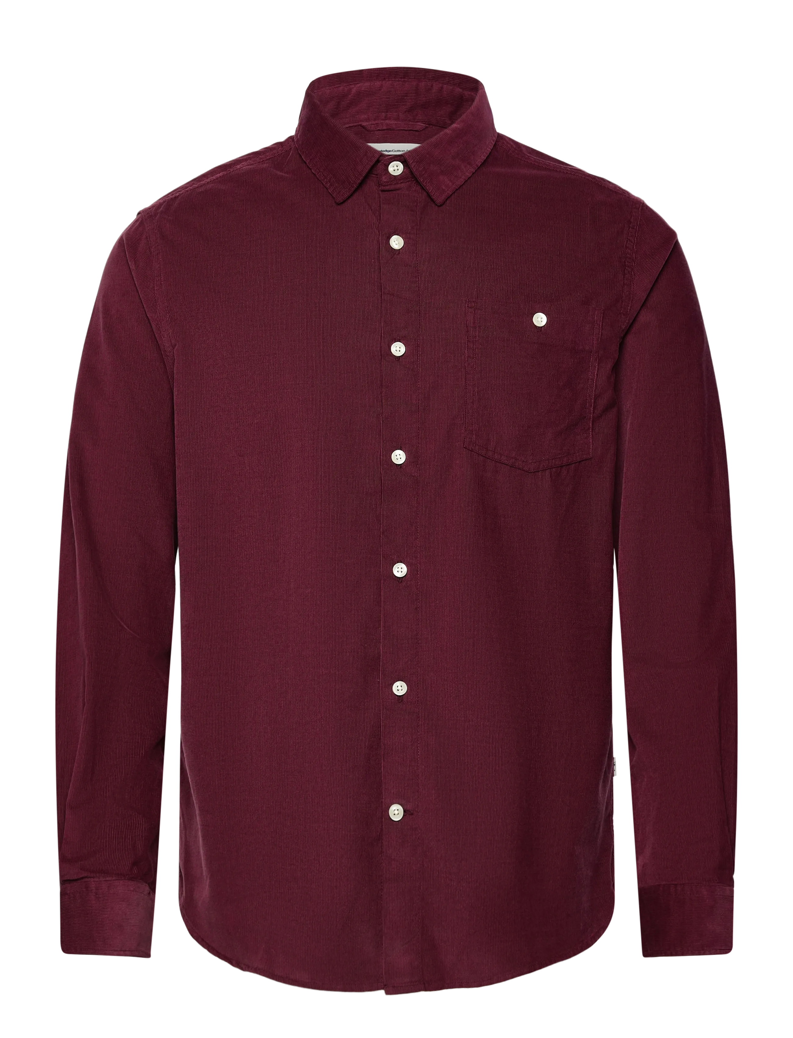 KNOWLEDGE Baumwolle APPAREL Dune Regular Kordsamt Shirt Burgundy - S - Herren