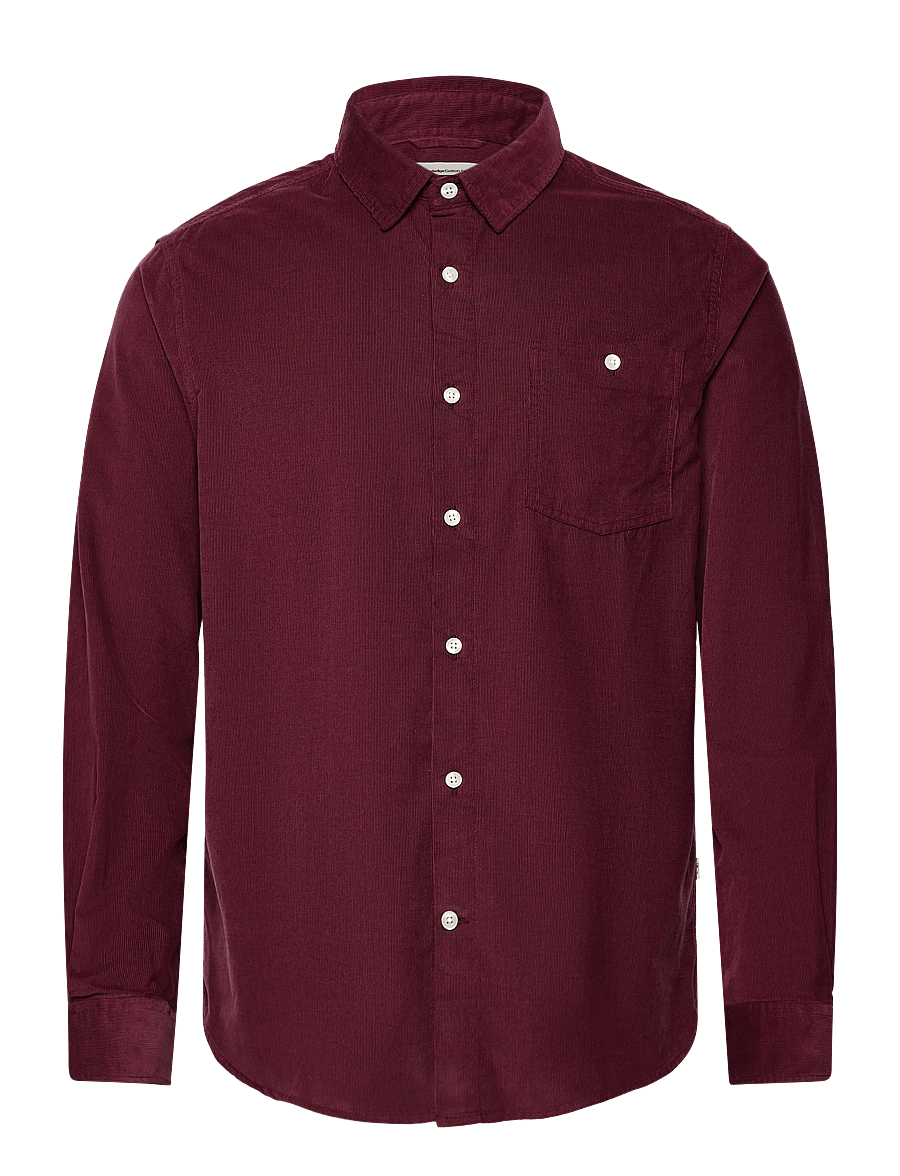Knowledge Cotton Apparel - Dune regular corduroy shirt - velvet särgid - fig - 0