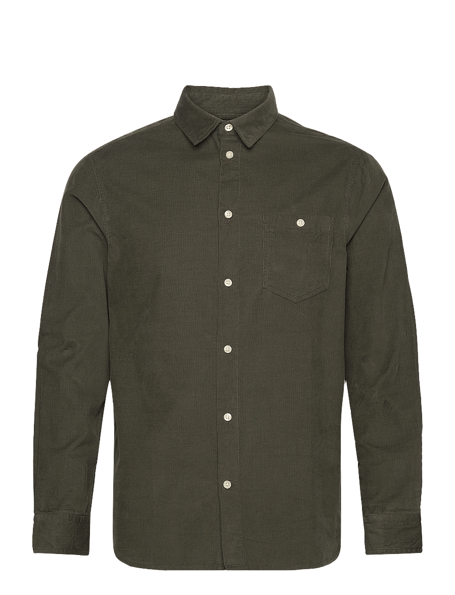 Knowledge Cotton Apparel - Dune regular corduroy shirt - cordhemden - forest night - 1