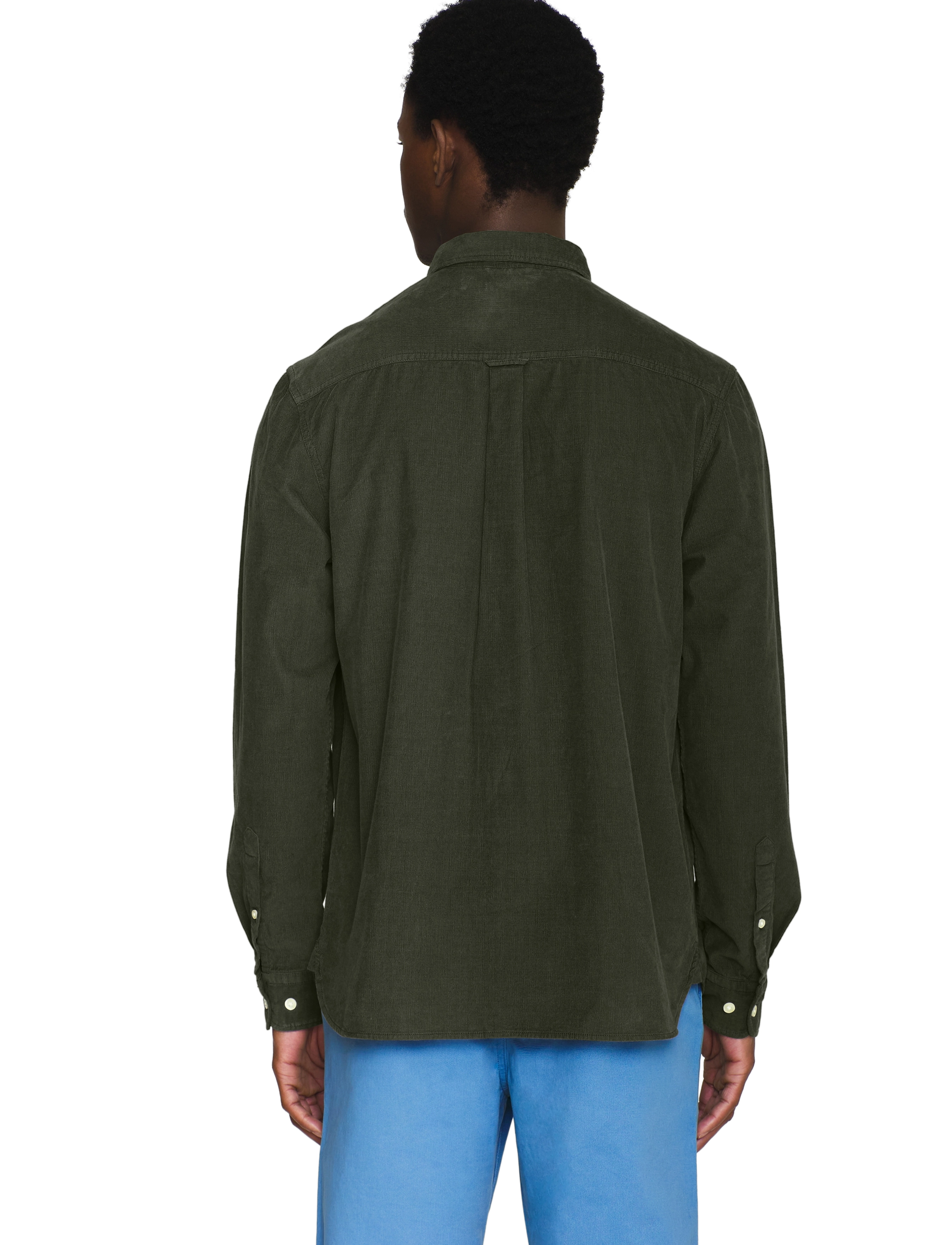 Knowledge Cotton Apparel - Dune regular corduroy shirt - fløjlsskjorter - forest night - 3