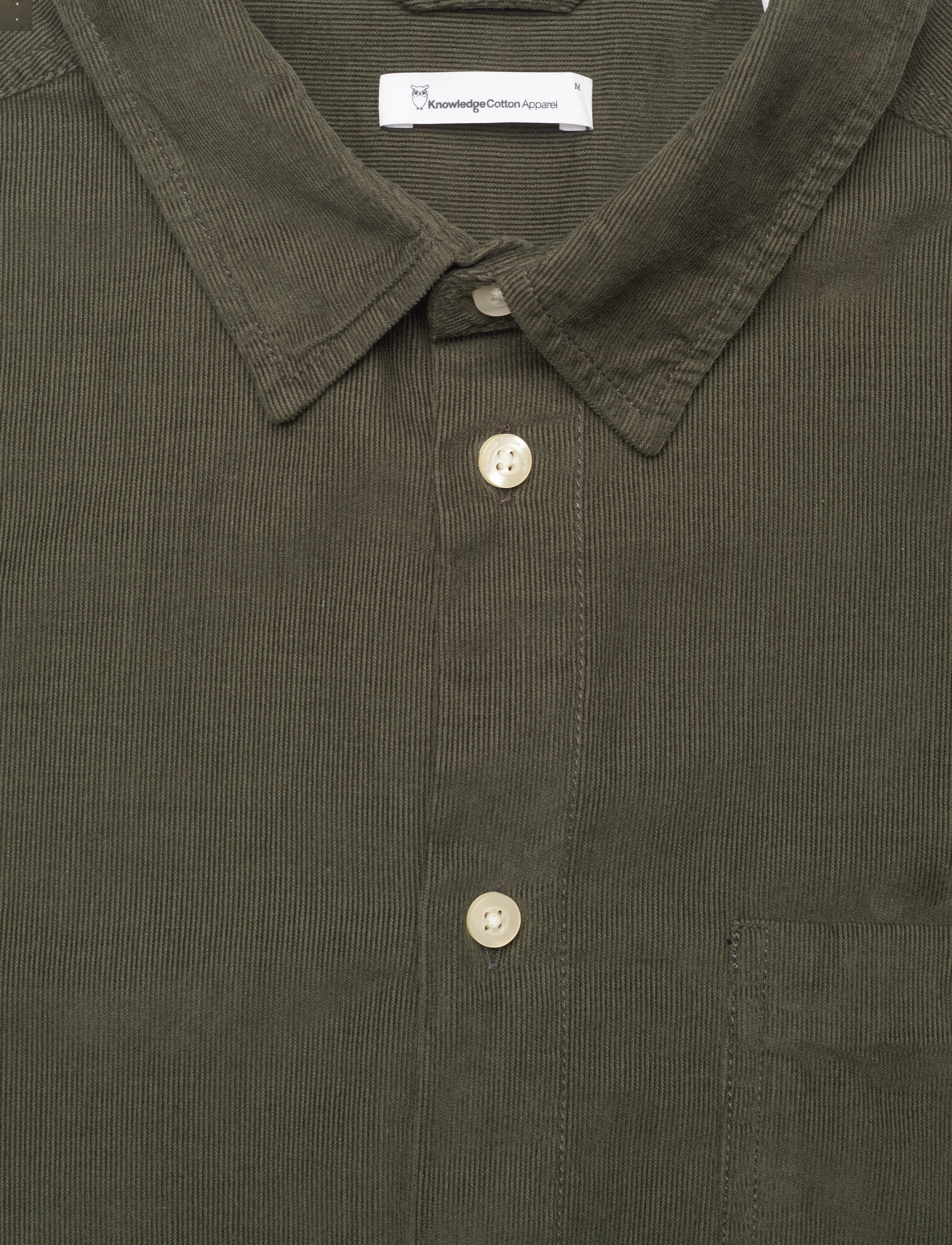 Knowledge Cotton Apparel - Dune regular corduroy shirt - fløjlsskjorter - forest night - 5