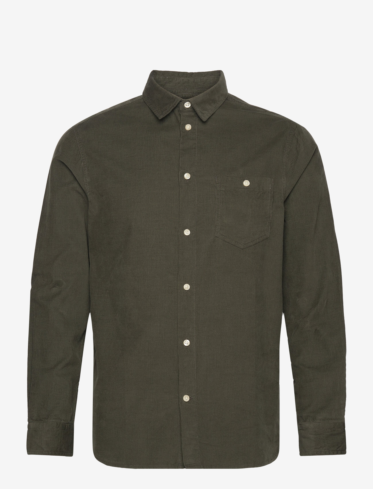 Knowledge Cotton Apparel - Organic Cotton Corduroy Shirt GOTS - corduroy shirts - forrest night - 1