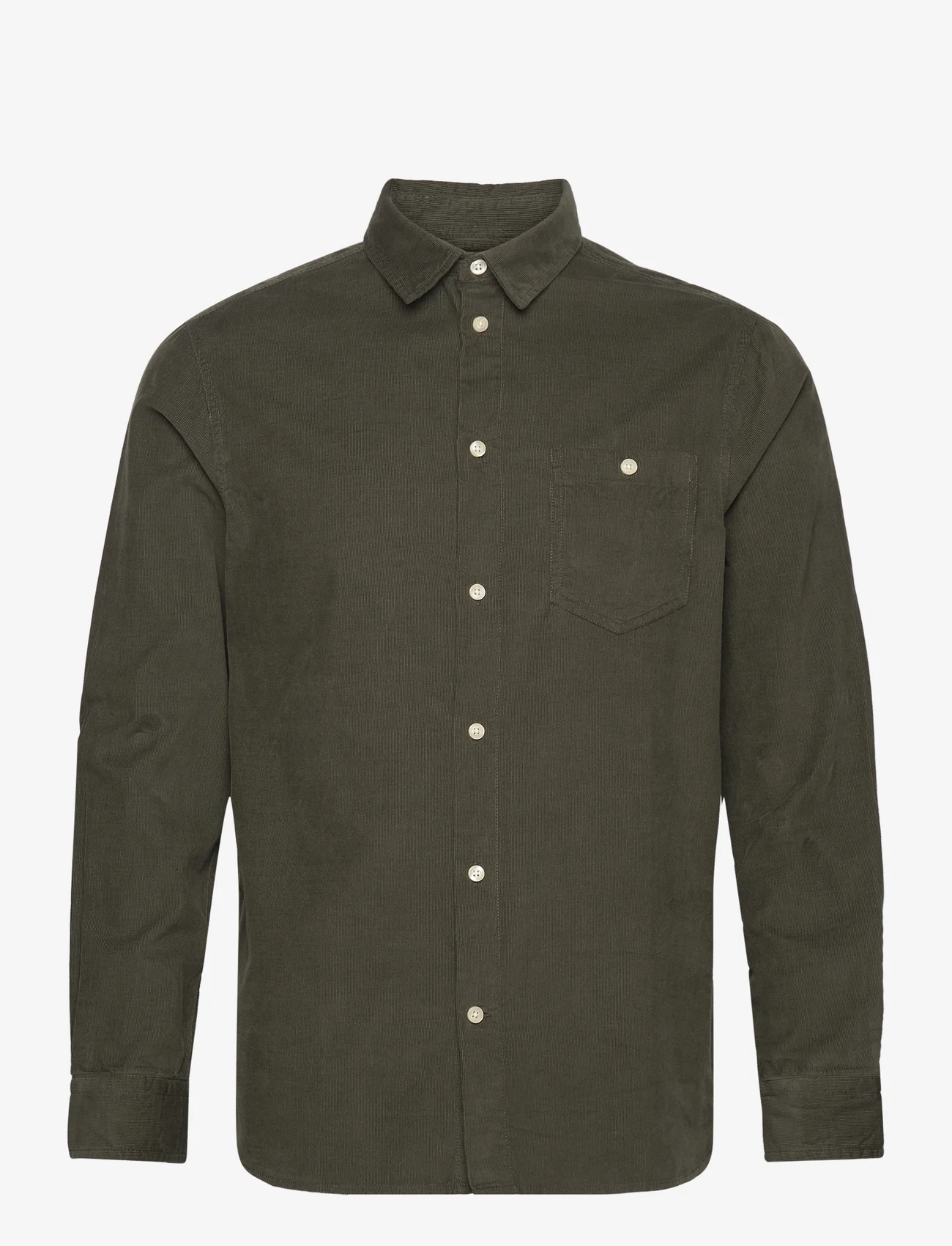 Knowledge Cotton Apparel - Regular fit corduroy shirt - GOTS/V - chemises en velours côtelé - forrest night - 1