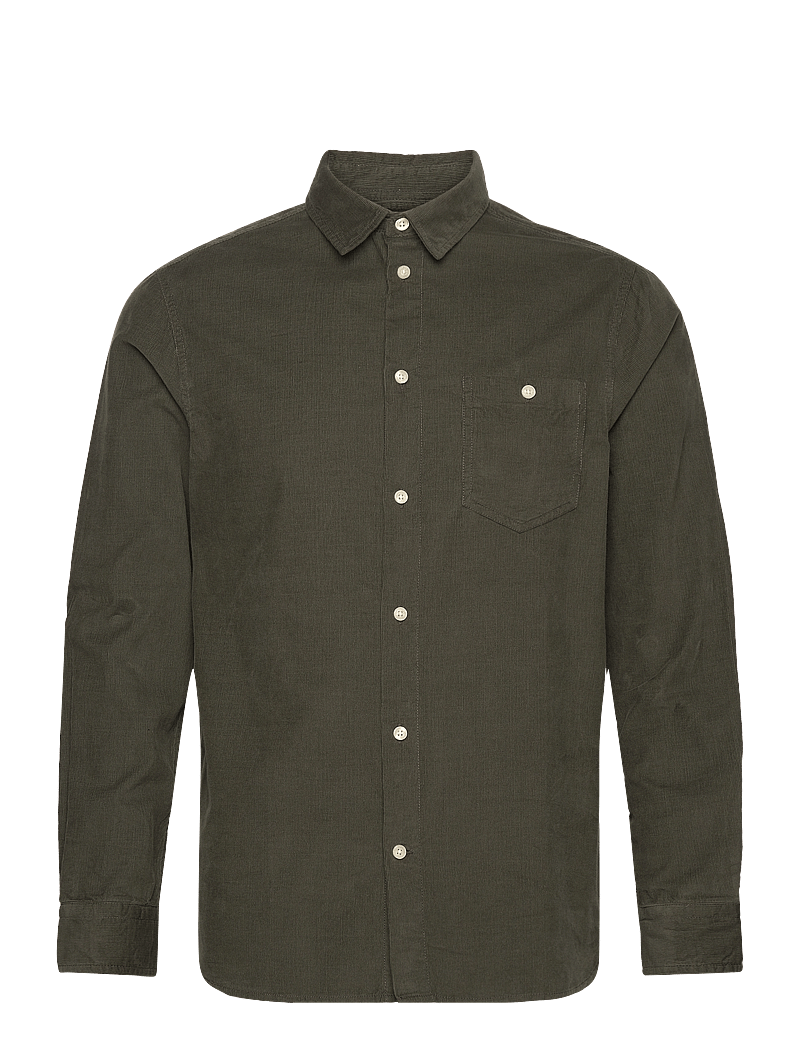 Knowledge Cotton Apparel - Organic Cotton Corduroy Shirt GOTS - corduroy shirts - forrest night - 1