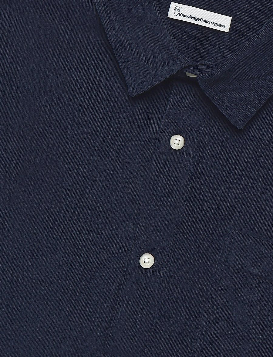 Knowledge Cotton Apparel - Dune regular corduroy shirt - corduroy shirts - night sky - 2