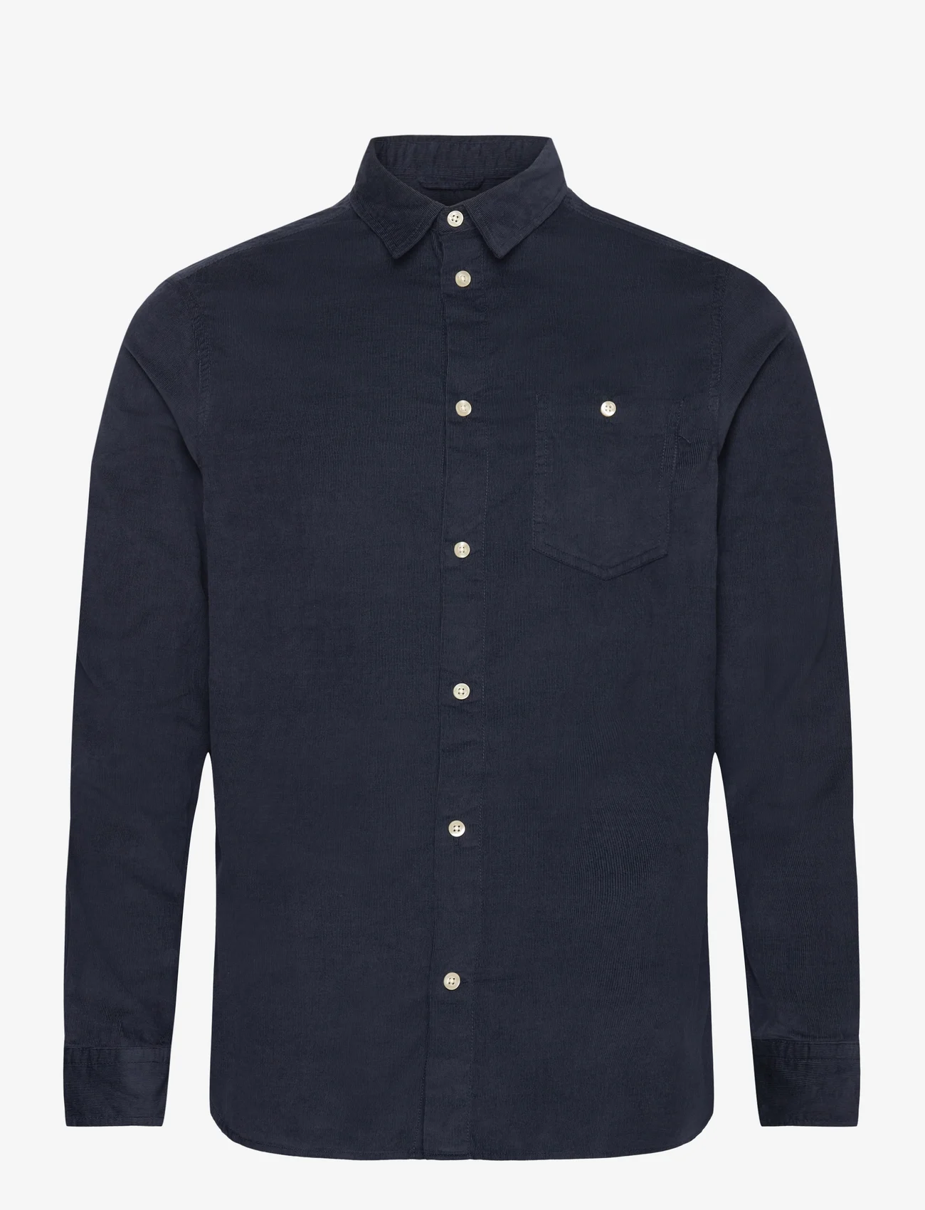 Knowledge Cotton Apparel - Regular fit corduroy shirt - GOTS/V - basic-hemden - total eclipse - 0