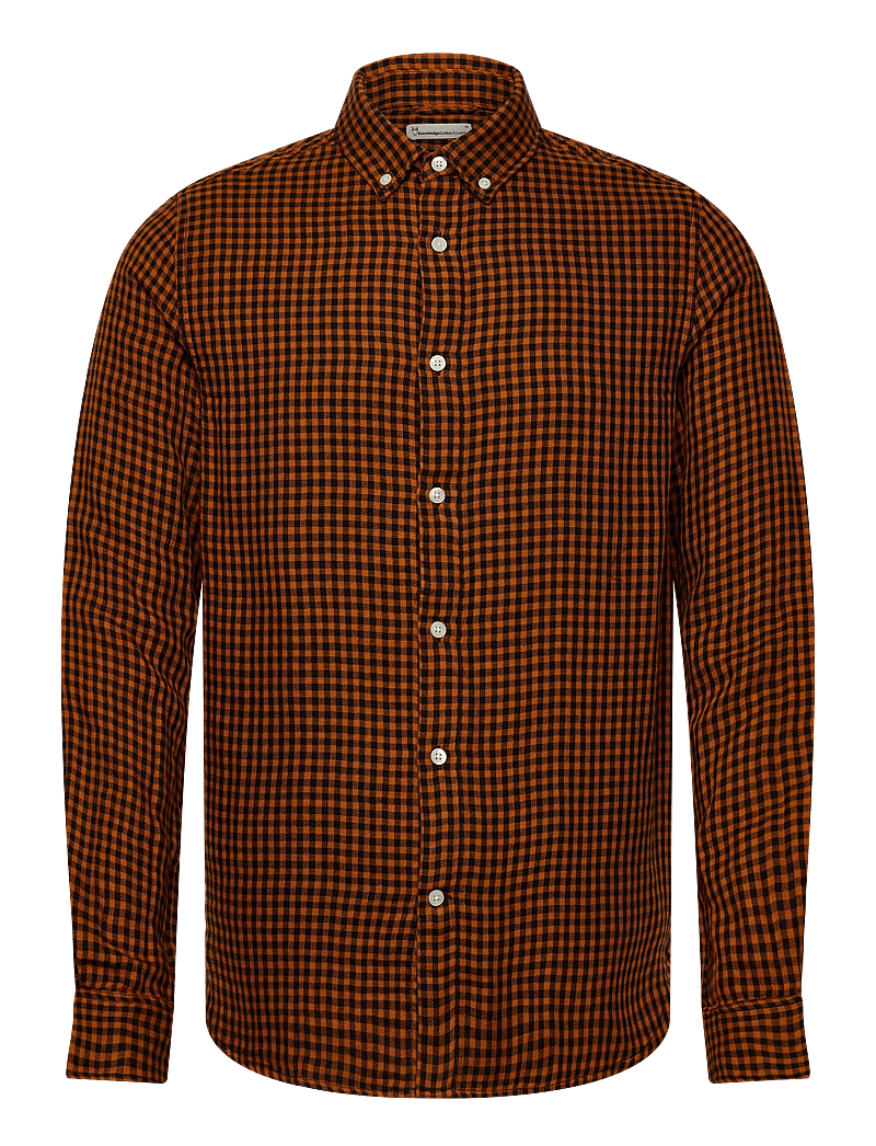 Knowledge Cotton Apparel - Organic Cotton Checked Shirt GOTS - rutiga skjortor - dark brown check - 0