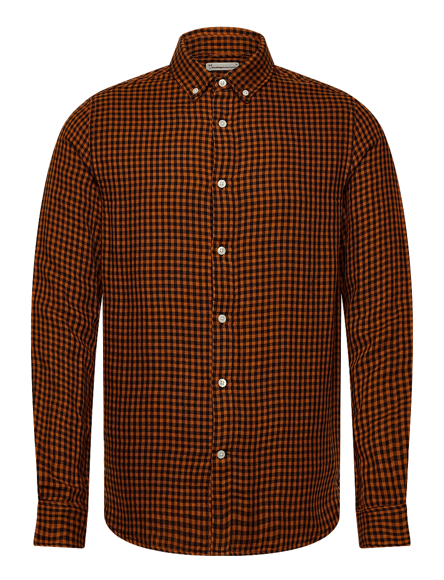 Knowledge Cotton Apparel - Organic Cotton Checked Shirt GOTS - ruudulised särgid - dark brown check - 0