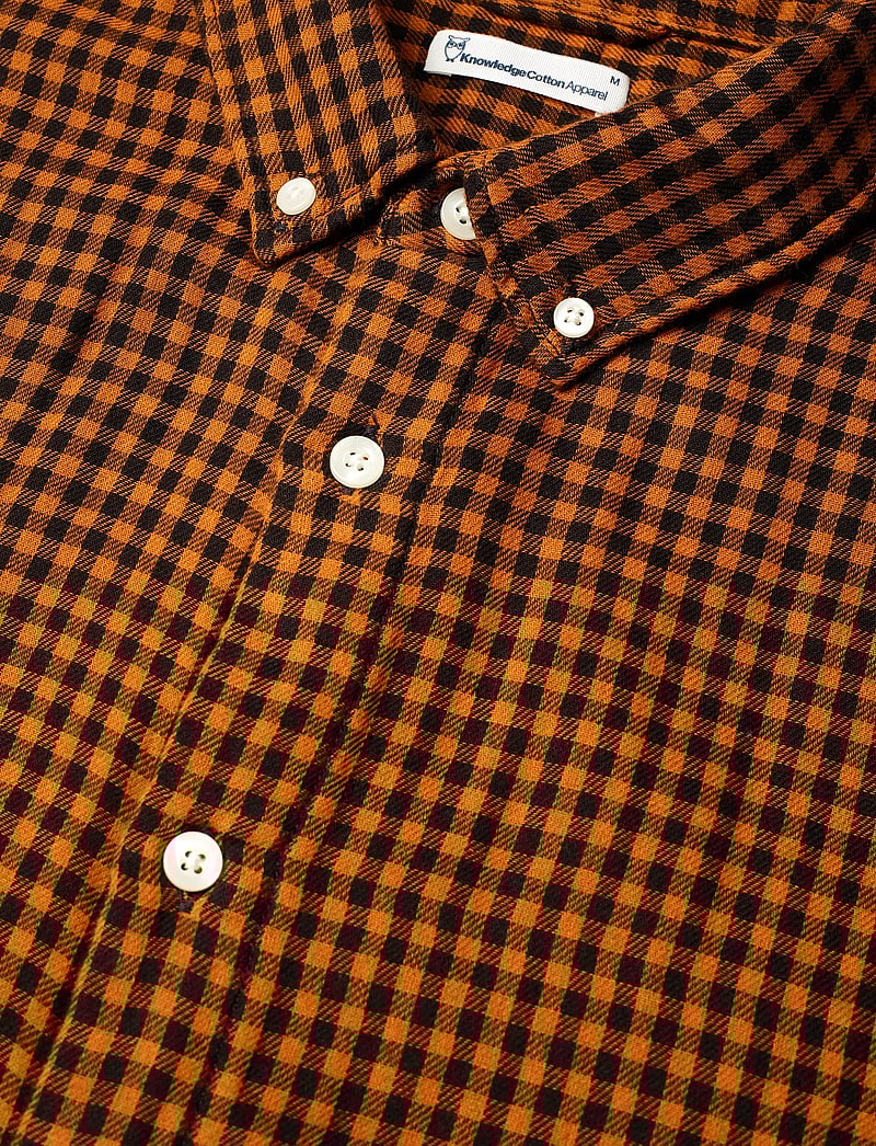 Knowledge Cotton Apparel - Organic Cotton Checked Shirt GOTS - rutiga skjortor - dark brown check - 3