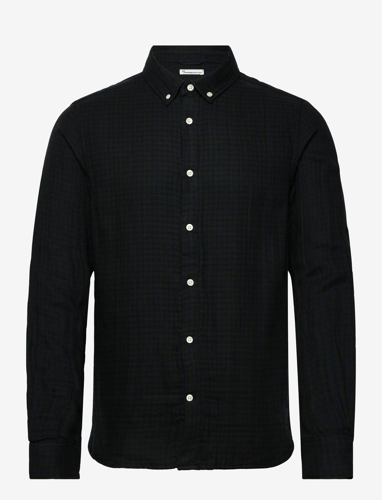 Knowledge Cotton Apparel - Organic Cotton Checked Shirt GOTS - ternede skjorter - green check - 0
