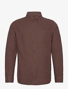 Regular fit melangé flannel shirt -, Knowledge Cotton Apparel