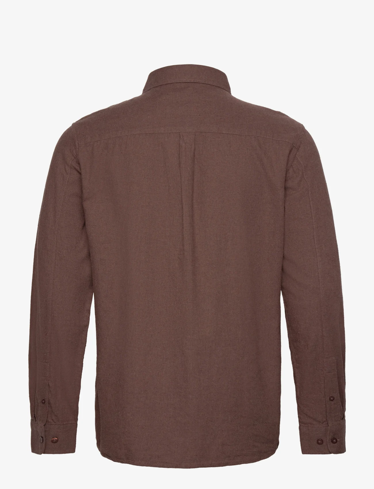 Knowledge Cotton Apparel - Regular fit melangé flannel shirt - - basic-hemden - deep mahogany - 1