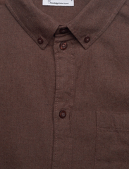 Knowledge Cotton Apparel - Regular fit melangé flannel shirt - - basic-hemden - deep mahogany - 2