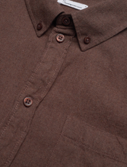 Knowledge Cotton Apparel - Regular fit melangé flannel shirt - - basic-hemden - deep mahogany - 3