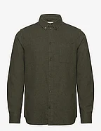 Regular fit melangé flannel shirt - - FORREST NIGHT