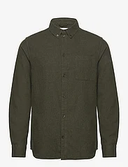 Knowledge Cotton Apparel - Regular fit melangé flannel shirt - - basic shirts - forrest night - 0
