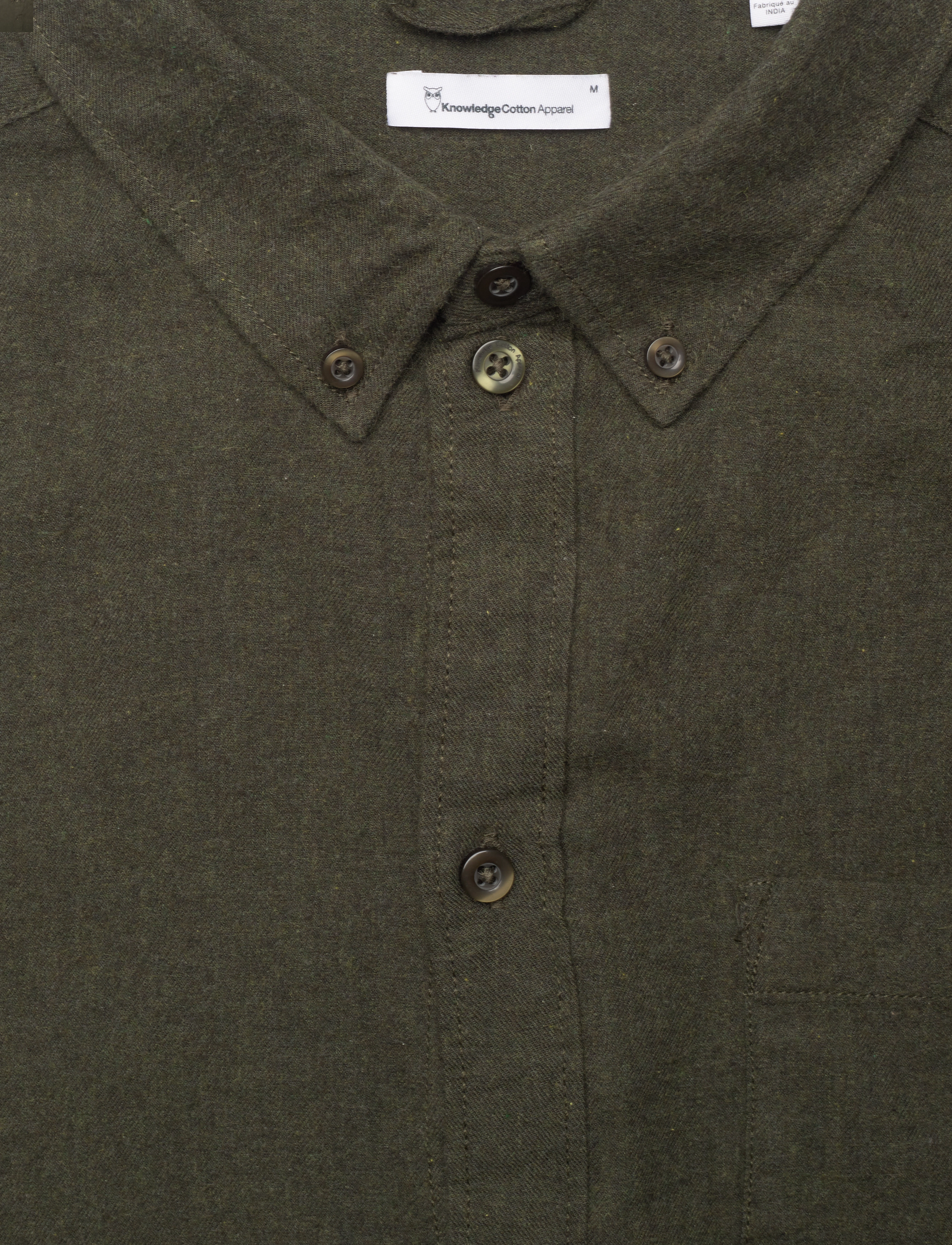 Knowledge Cotton Apparel - Regular fit melangé flannel shirt - - forrest night - 2
