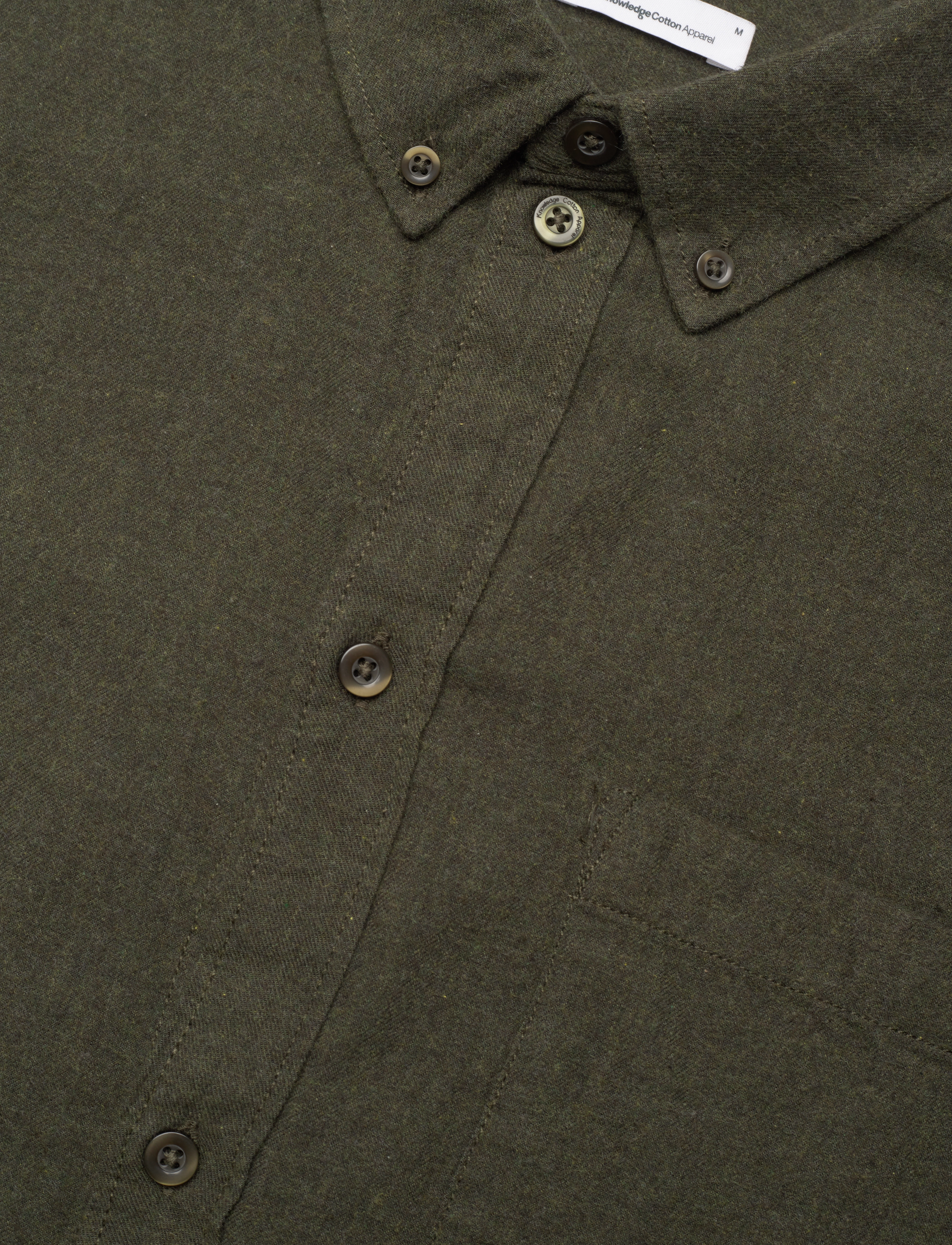 Knowledge Cotton Apparel - Regular fit melangé flannel shirt - - forrest night - 3