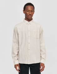 Knowledge Cotton Apparel - Regular fit melangé flannel shirt - - basic shirts - greige - 2
