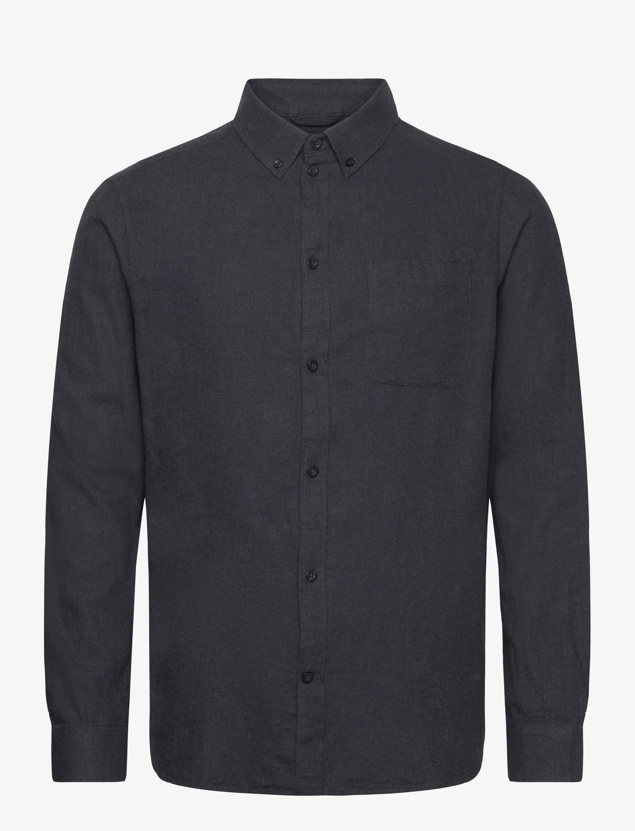 Knowledge Cotton Apparel - Regular fit melangé flannel shirt - - basic-hemden - total eclipse - 0