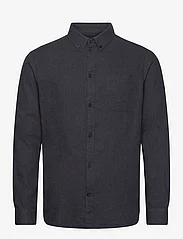 Knowledge Cotton Apparel - Regular fit melangé flannel shirt - - basic shirts - total eclipse - 0