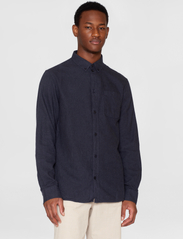 Knowledge Cotton Apparel - Regular fit melangé flannel shirt - - basic-hemden - total eclipse - 2