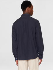 Knowledge Cotton Apparel - Regular fit melangé flannel shirt - - basic shirts - total eclipse - 3