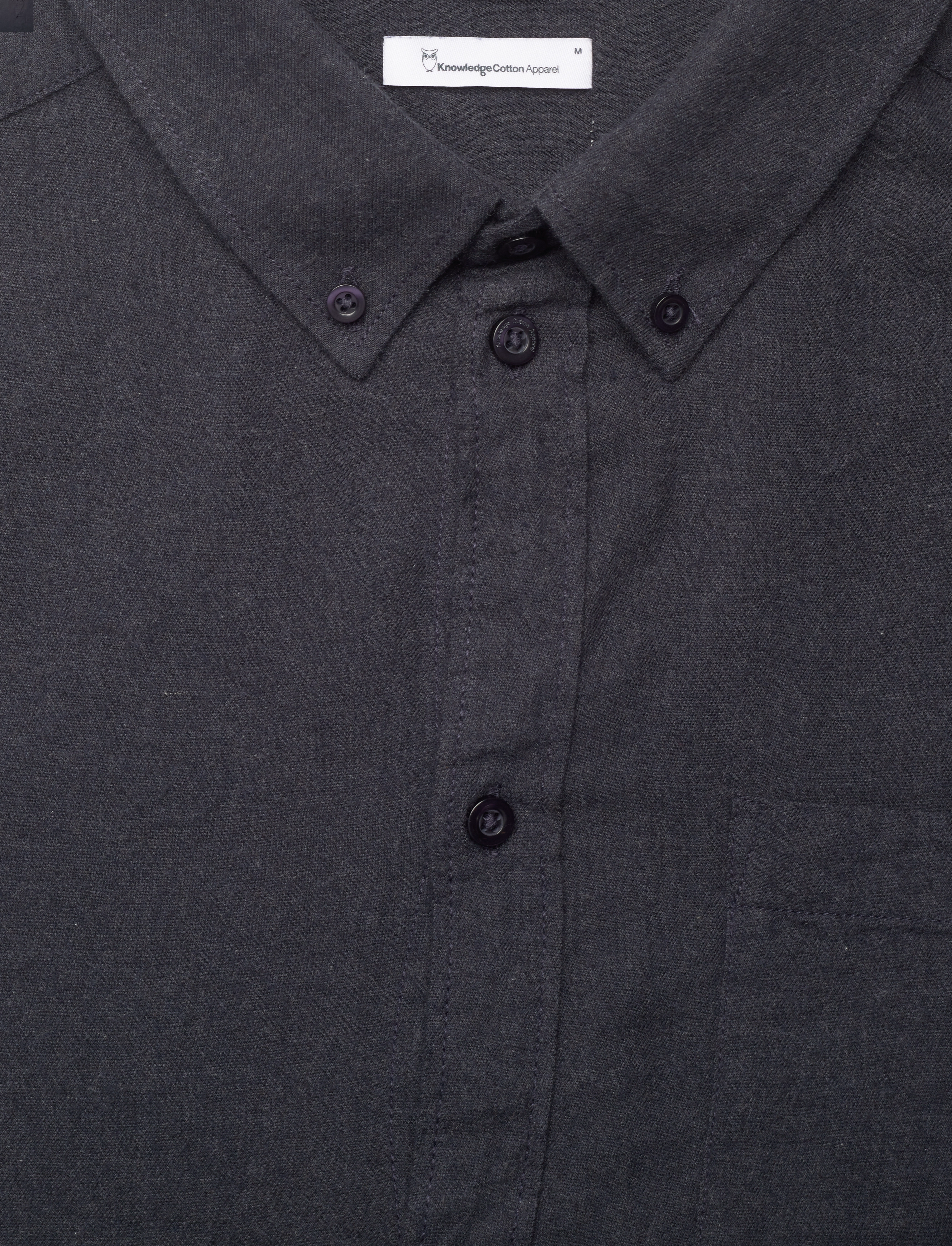 Knowledge Cotton Apparel - Regular fit melangé flannel shirt - - total eclipse - 5