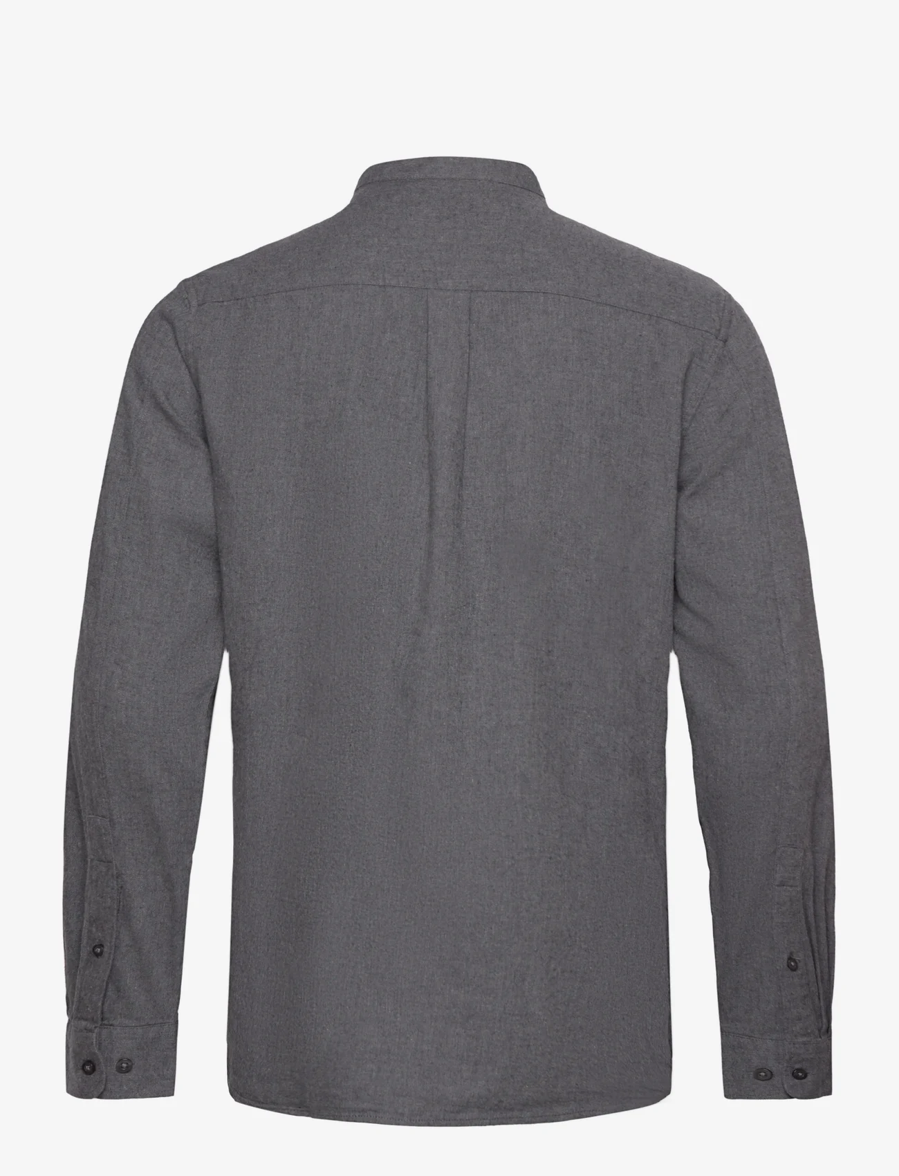 Knowledge Cotton Apparel - Regular fit melangé flannel stand c - basic overhemden - dark grey melange - 1