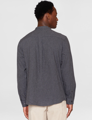 Knowledge Cotton Apparel - Regular fit melangé flannel stand c - basic overhemden - dark grey melange - 3