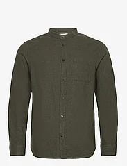 Knowledge Cotton Apparel - Regular fit melangé flannel stand c - basic overhemden - forrest night - 0