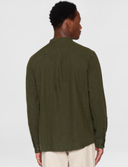 Knowledge Cotton Apparel - Regular fit melangé flannel stand c - basic overhemden - forrest night - 3