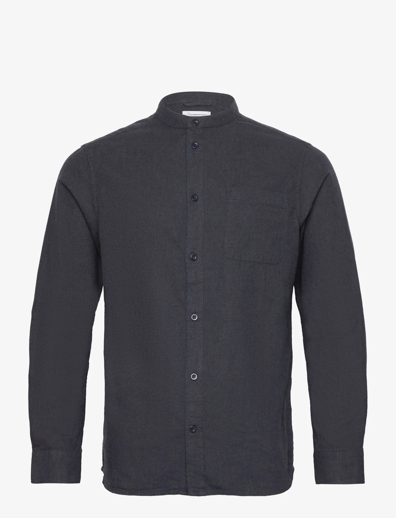 Knowledge Cotton Apparel - Regular fit melangé flannel stand c - basic overhemden - total eclipse - 0