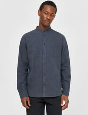 Knowledge Cotton Apparel - Regular fit melangé flannel stand c - basic skjorter - total eclipse - 2