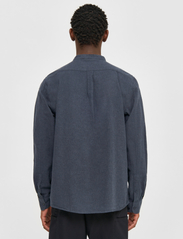Knowledge Cotton Apparel - Regular fit melangé flannel stand c - basic overhemden - total eclipse - 3
