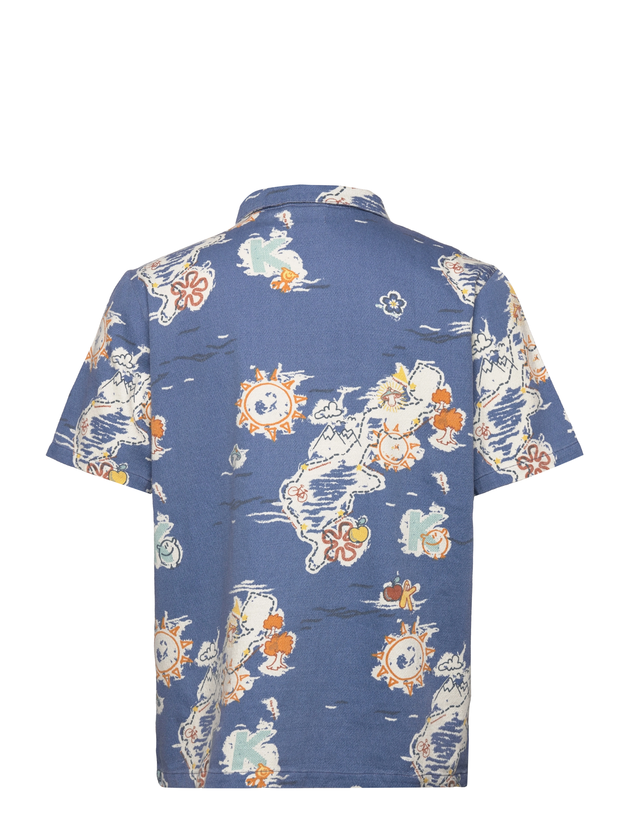 Knowledge Cotton Apparel - Box short sleeve AOP shirt - GOTS/V - blue aop - 2