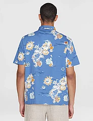 Knowledge Cotton Apparel - Box short sleeve AOP shirt - GOTS/V - kortærmede t-shirts - blue aop - 3
