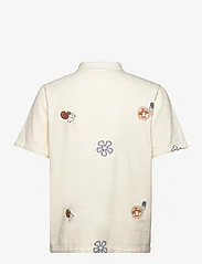 Knowledge Cotton Apparel - Box fit short sleeve shirt with emb - kortærmede t-shirts - egret - 1