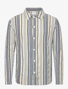 Loose jacquard woven striped shirt, Knowledge Cotton Apparel