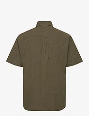 Knowledge Cotton Apparel - Regular linen look short sleeve shi - kortermede t-skjorter - burned olive - 1