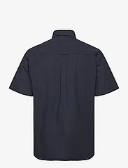 Knowledge Cotton Apparel - Regular linen look short sleeve shi - lyhythihaiset - total eclipse - 1