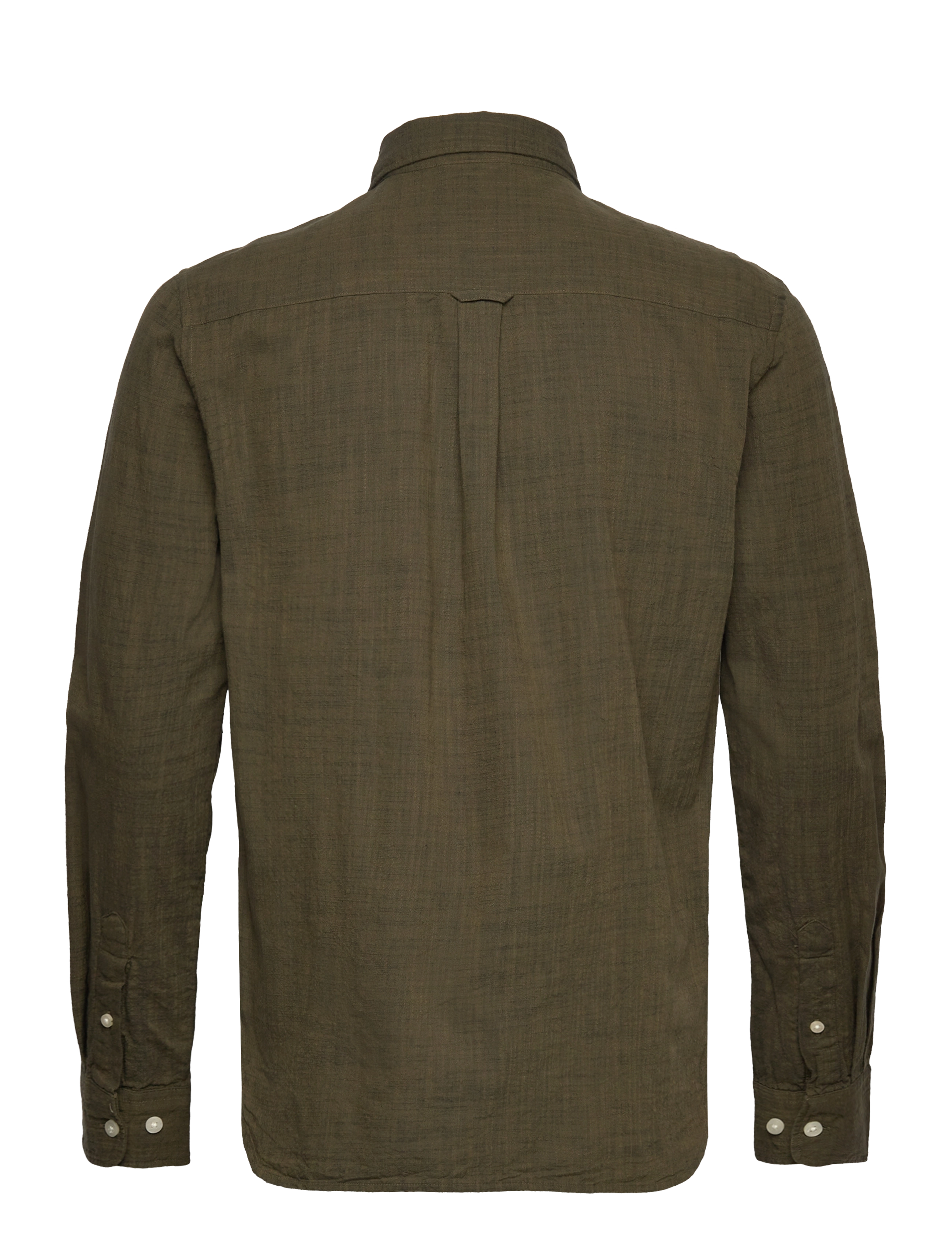 Knowledge Cotton Apparel - Regular linen look shirt GOTS/Vegan - burned olive - 1